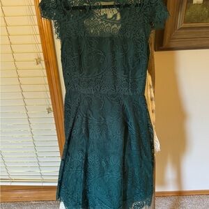 BB Dakota Dark Teal Lace Midi Dress